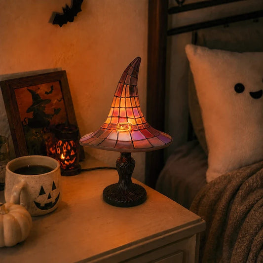 Witch Hat Stained-Glass Style Table Lamp 1