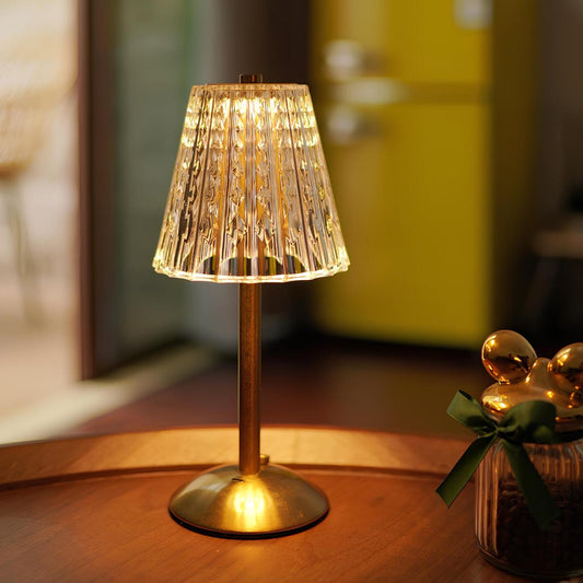 Brushed Gold Crystal-Effect Table Lamp 1