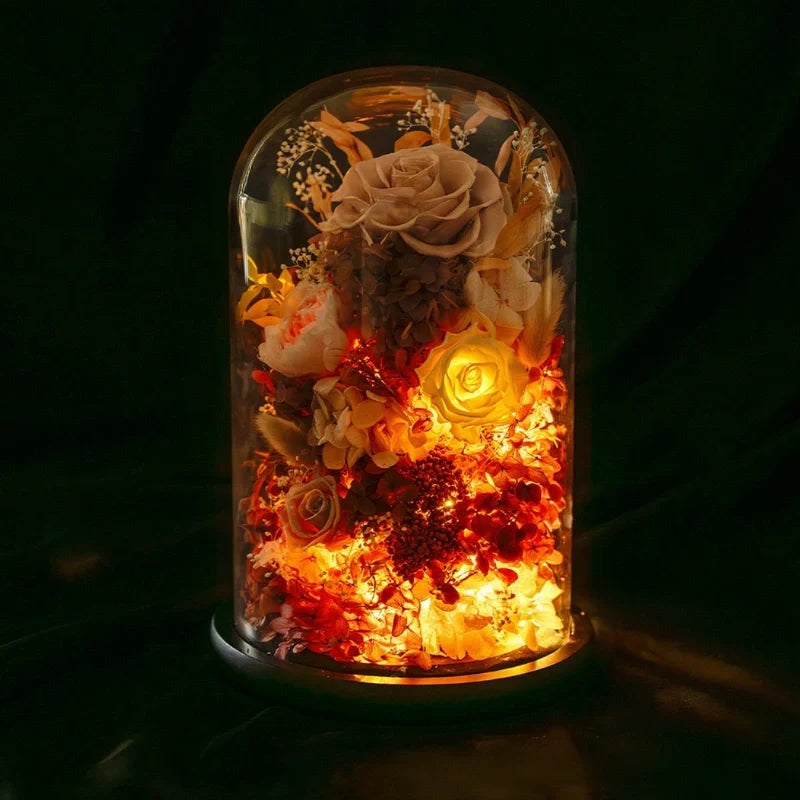Preserved Flower Glass Dome Night Light 3