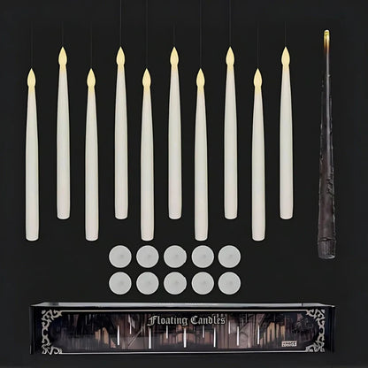 Floating LED Taper Candles with Wand Remote 14