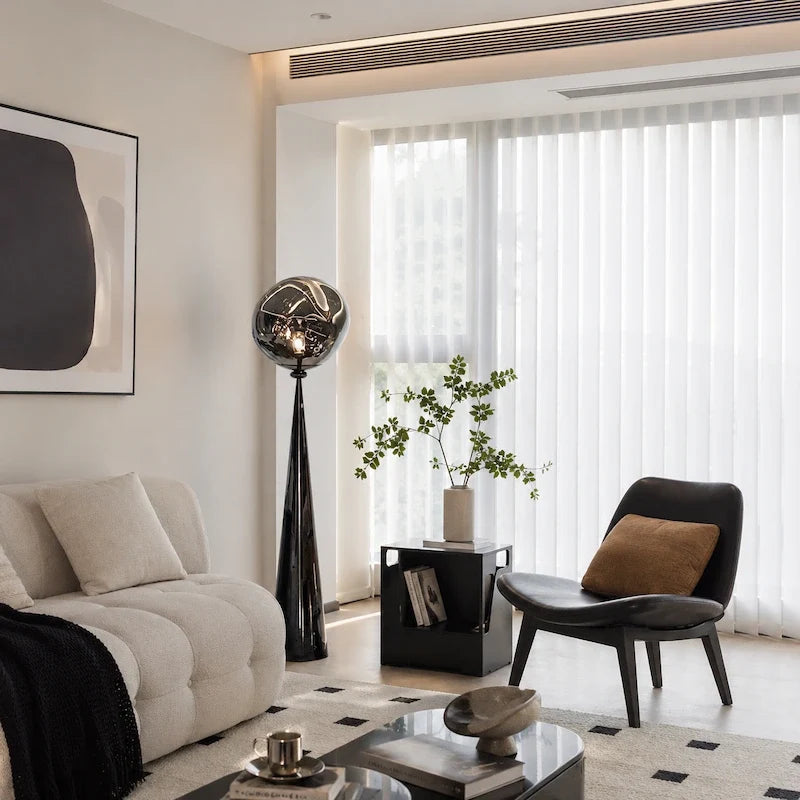 Smoked Acrylic Globe Floor Lamp 8