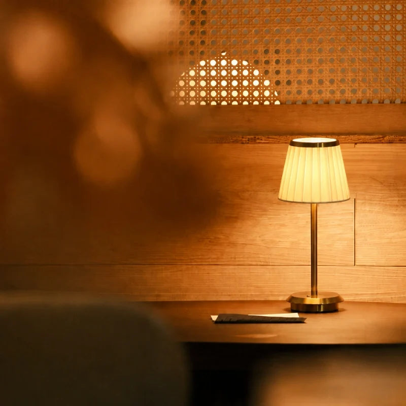 Pleated Shade Cordless Table Lamp 5