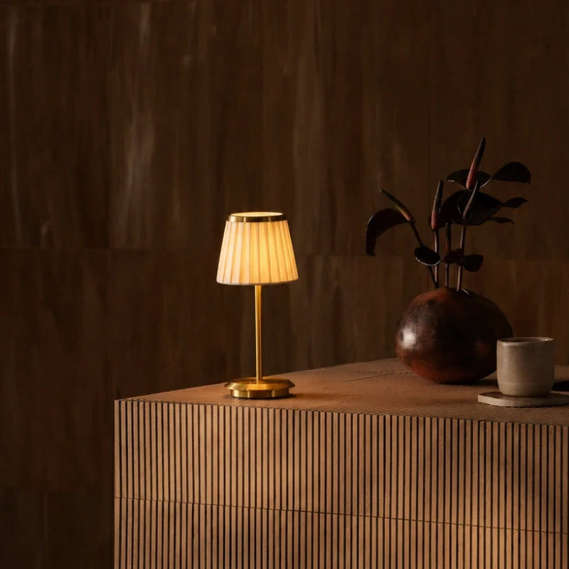 Pleated Shade Cordless Table Lamp 2