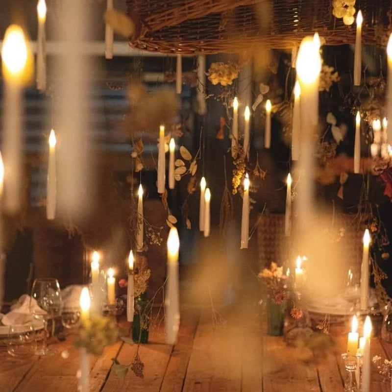 Floating LED Taper Candles with Wand Remote 13