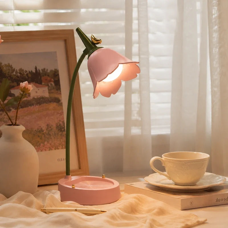 Petal Shade Desk Lamp with Bird Accent 5