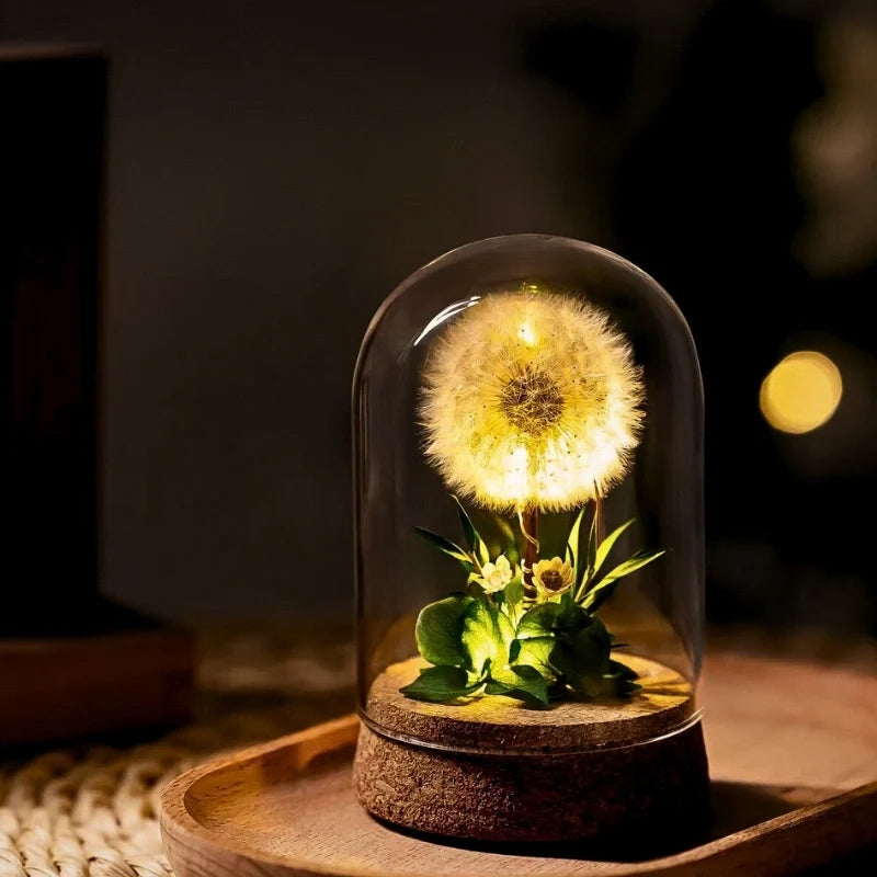 Preserved Flower Glass Dome Night Light 10
