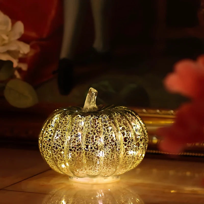 Hand-Blown Glass Pumpkin Lamp 5