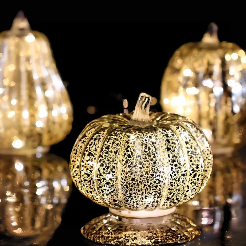 Hand-Blown Glass Pumpkin Lamp 17