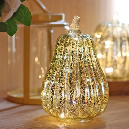 Hand-Blown Glass Pumpkin Lamp 6