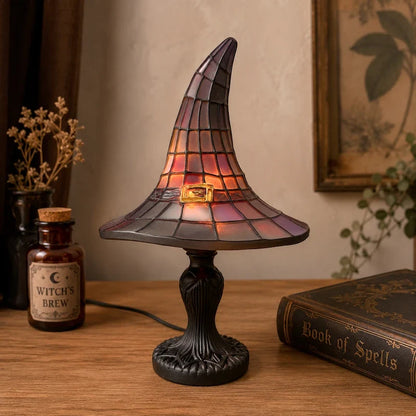 Witch Hat Stained-Glass Style Table Lamp 10
