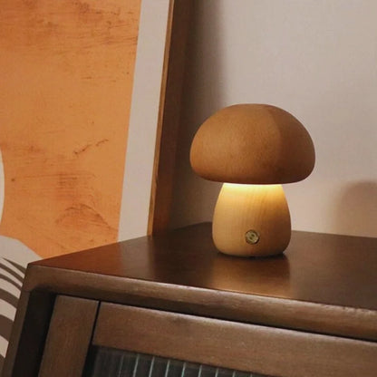 Solid Wood Mushroom Table Lamp 4