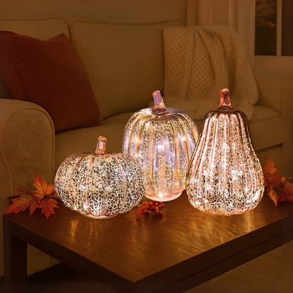 Hand-Blown Glass Pumpkin Lamp 16
