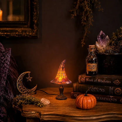 Witch Hat Stained-Glass Style Table Lamp 4