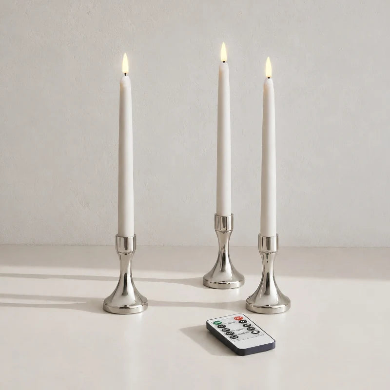 Flameless LED Taper Candles with Remote 8
