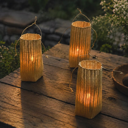 Handwoven Ramie Fibre Lantern 4