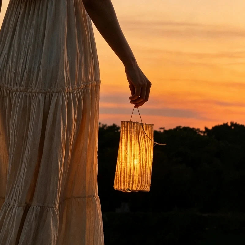 Handwoven Ramie Fibre Lantern 6