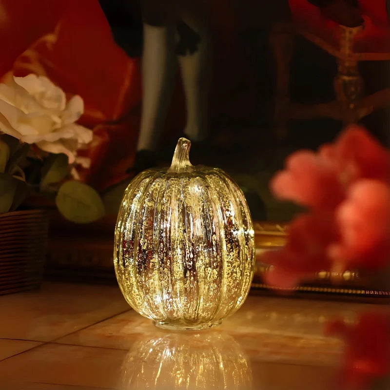 Hand-Blown Glass Pumpkin Lamp 9