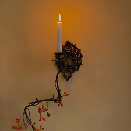 Ornate Iron Wall Candle Sconce 1