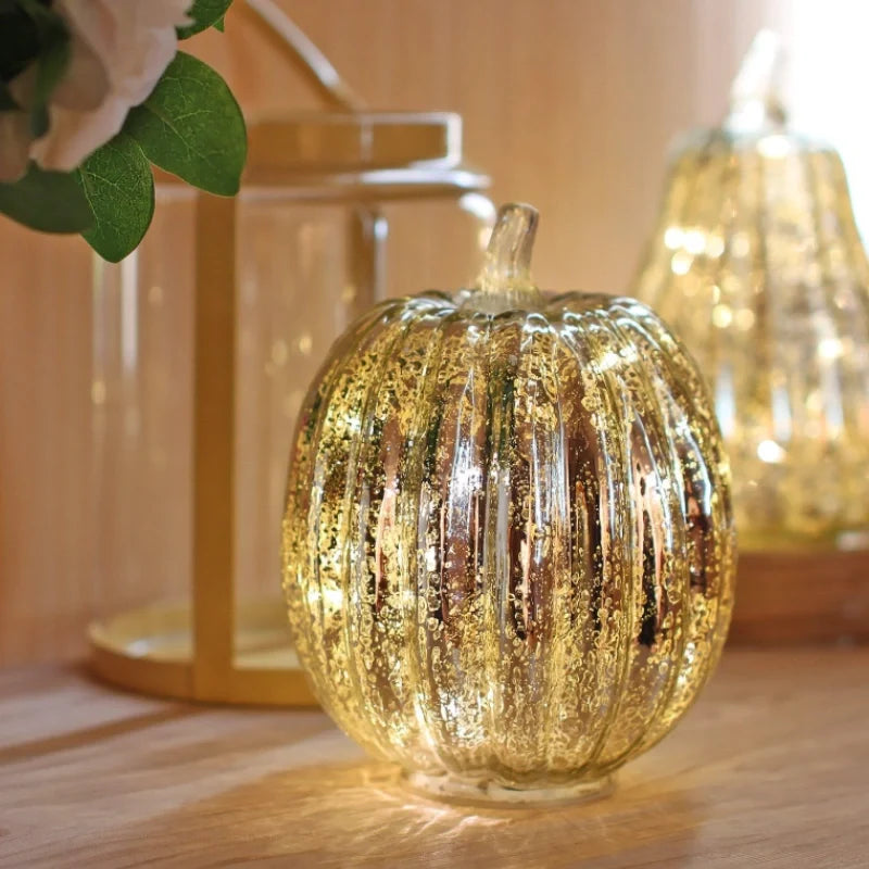 Hand-Blown Glass Pumpkin Lamp 18