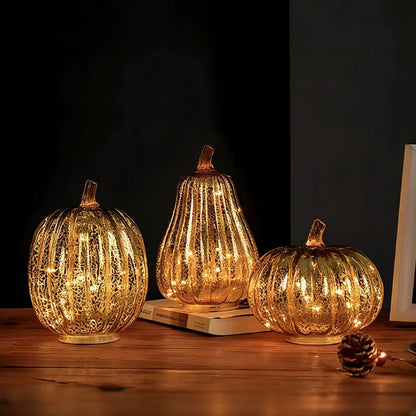 Hand-Blown Glass Pumpkin Lamp 7
