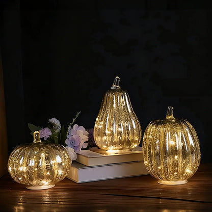 Hand-Blown Glass Pumpkin Lamp 14