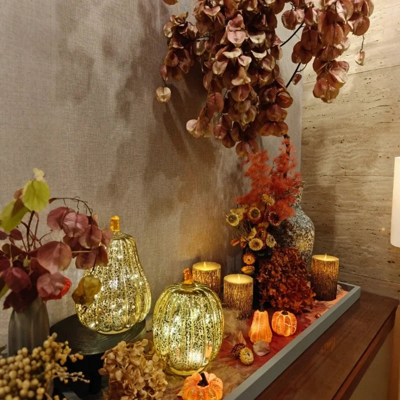 Hand-Blown Glass Pumpkin Lamp 19