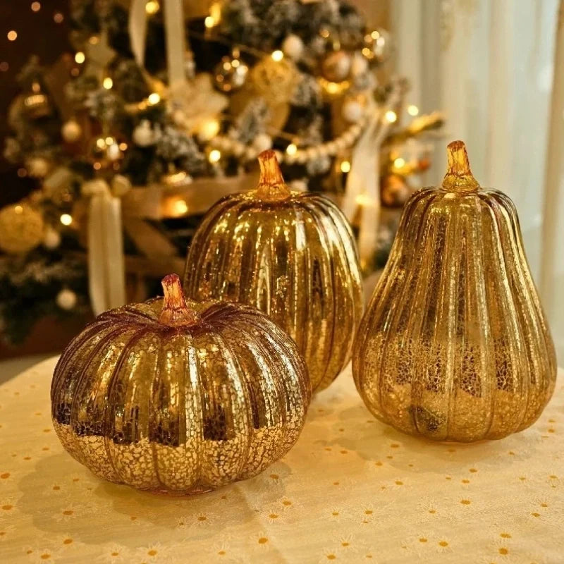 Hand-Blown Glass Pumpkin Lamp 13