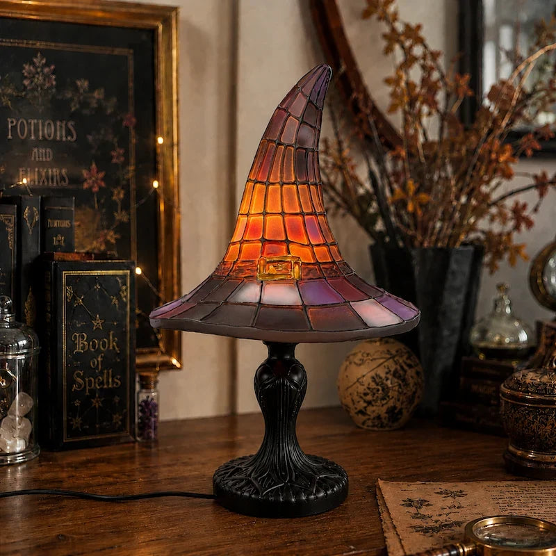 Witch Hat Stained-Glass Style Table Lamp 5