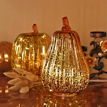 Hand-Blown Glass Pumpkin Lamp 0