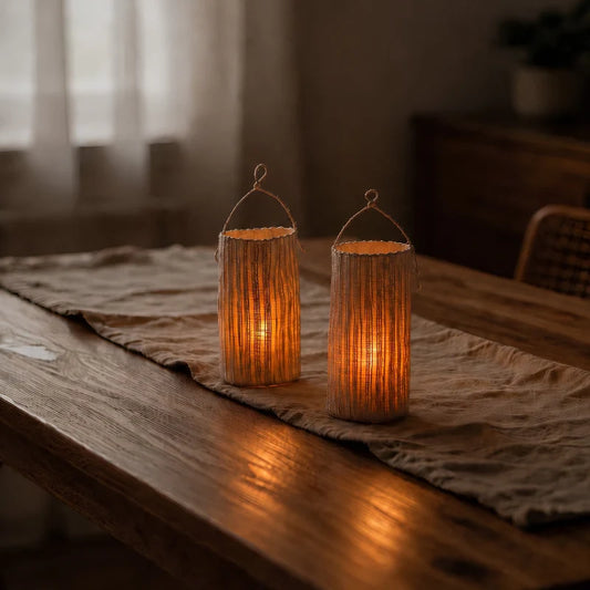 Handwoven Ramie Fibre Lantern 0