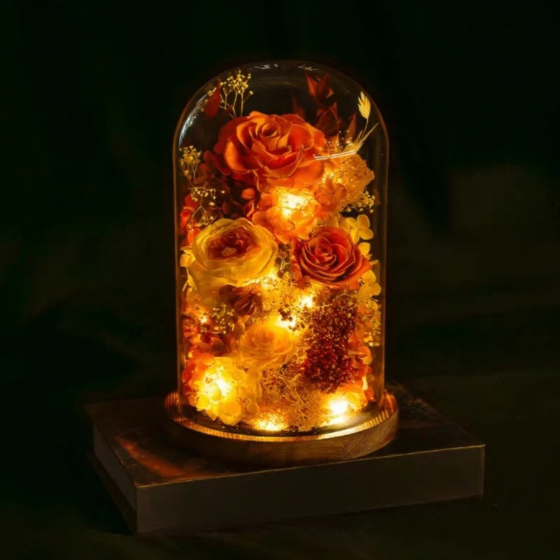 Preserved Flower Glass Dome Night Light 8