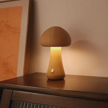 Solid Wood Mushroom Table Lamp 8