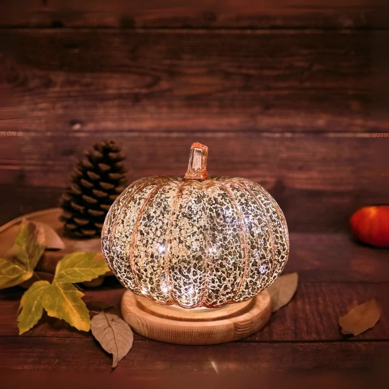 Hand-Blown Glass Pumpkin Lamp 11
