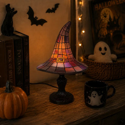 Witch Hat Stained-Glass Style Table Lamp 3