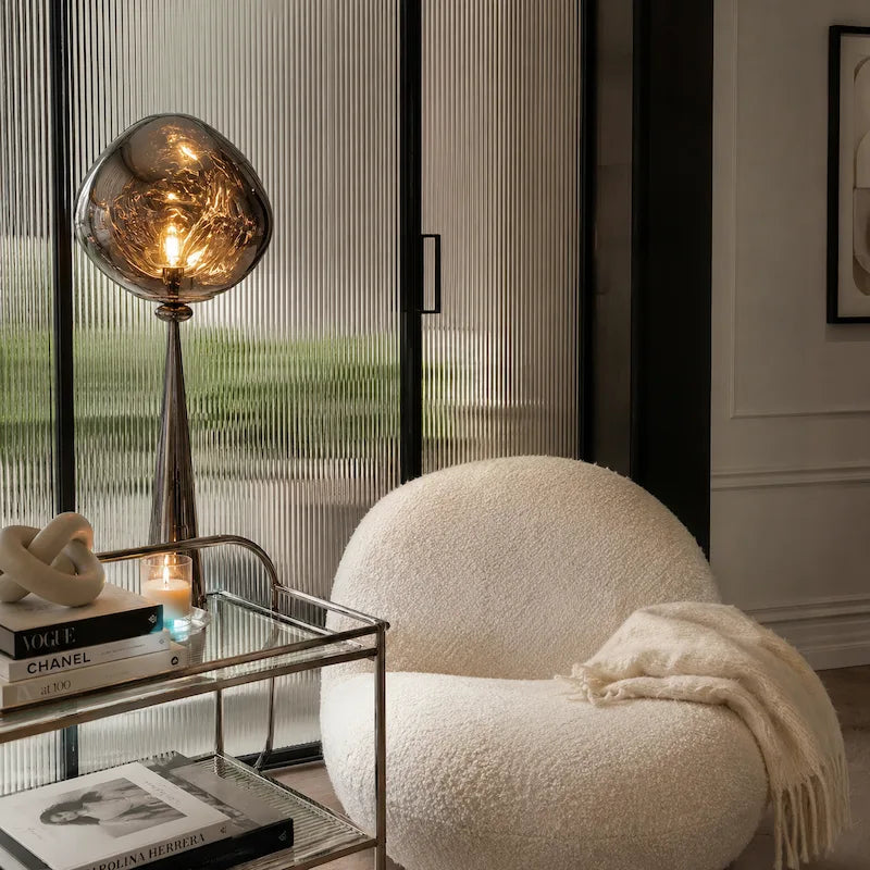 Smoked Acrylic Globe Floor Lamp 3
