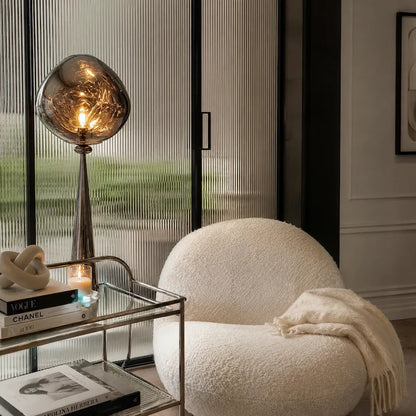 Smoked Acrylic Globe Floor Lamp 3