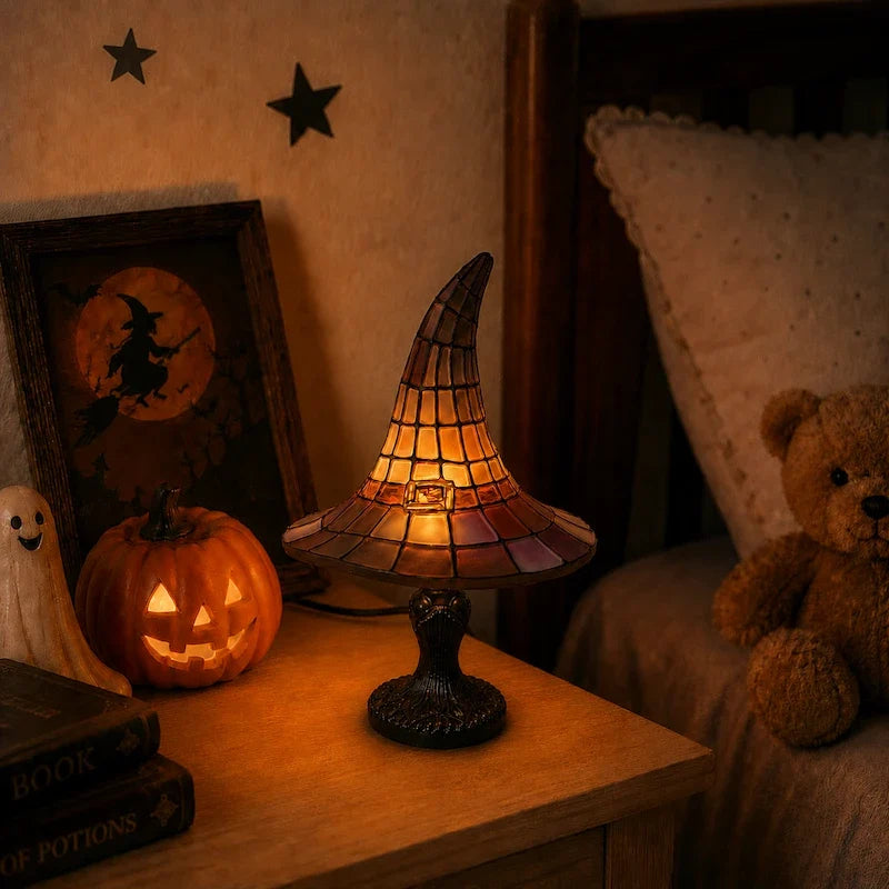 Witch Hat Stained-Glass Style Table Lamp 6