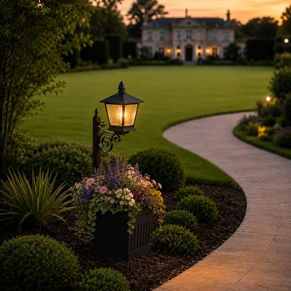 Solar Lantern Post with Planter Base 10