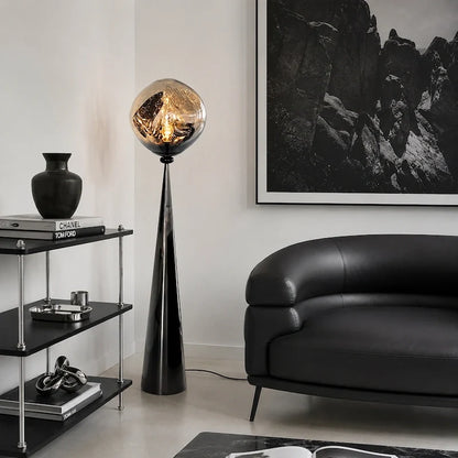 Smoked Acrylic Globe Floor Lamp 2
