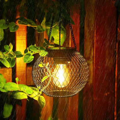 Black Mesh Solar Hanging Lantern 3
