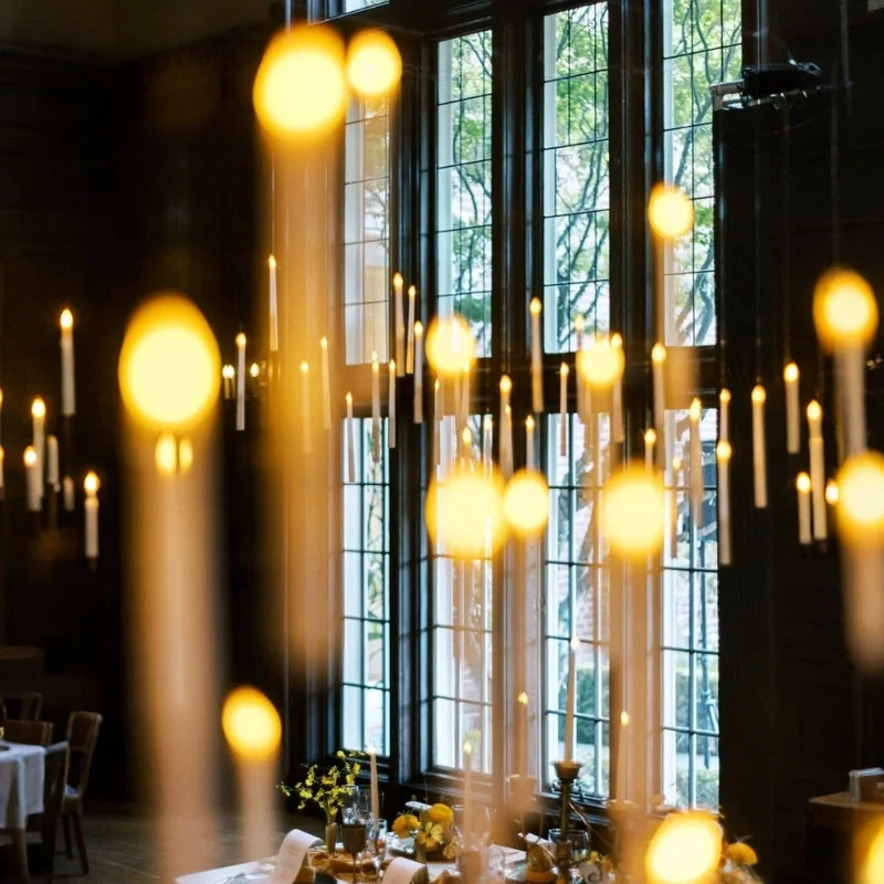 Floating LED Taper Candles with Wand Remote 8