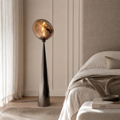 Smoked Acrylic Globe Floor Lamp 4