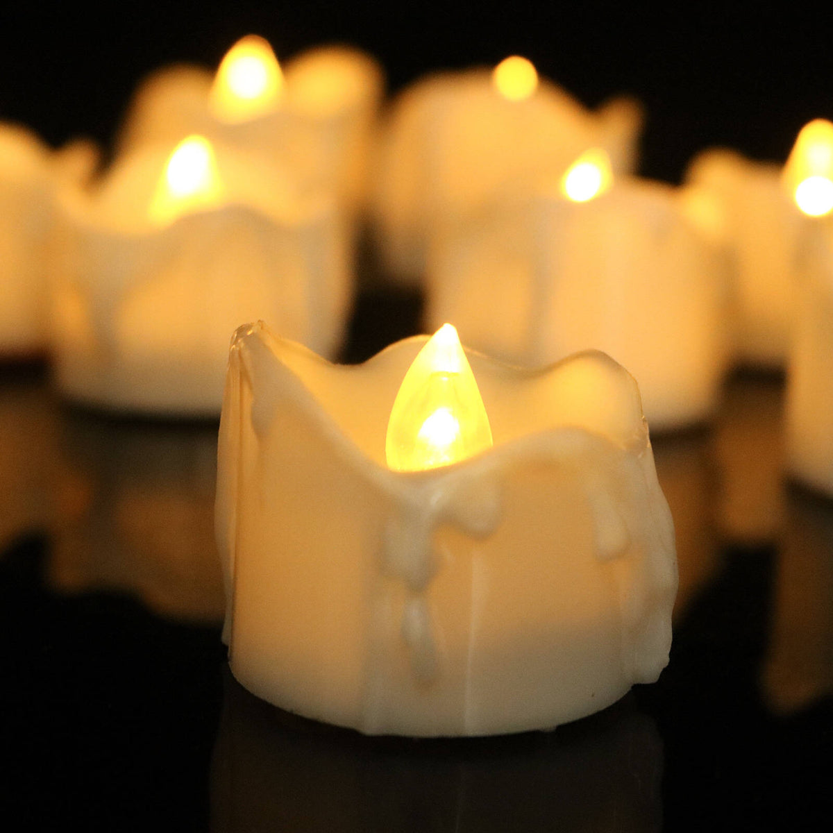 Flameless LED Tealight Candles, Set of 12 2