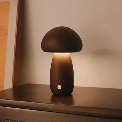 Solid Wood Mushroom Table Lamp 9