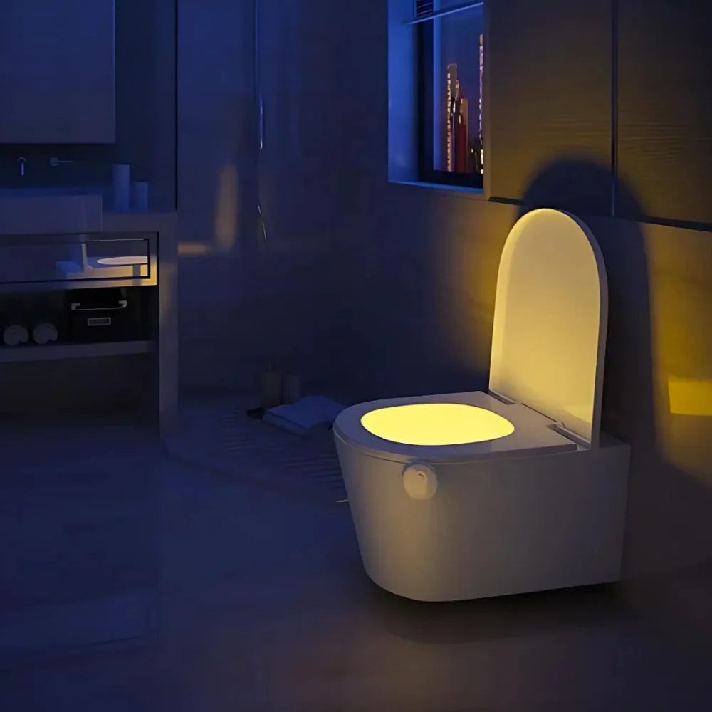 Motion-Sensor Toilet Bowl Night Light 0