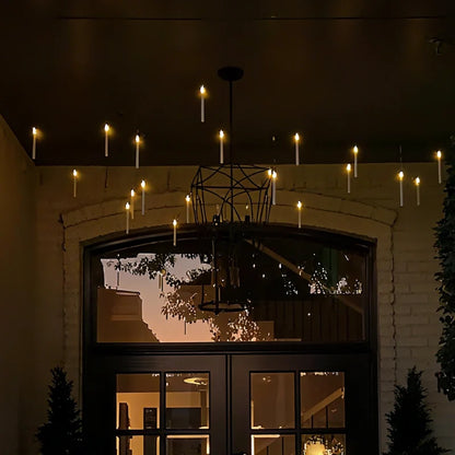 Floating LED Taper Candles with Wand Remote 9