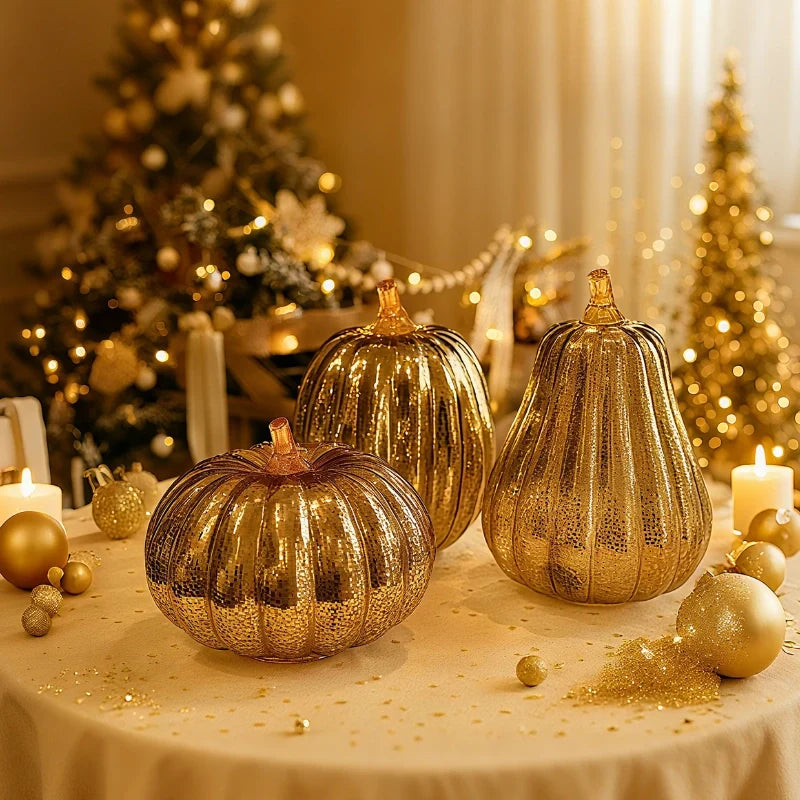 Hand-Blown Glass Pumpkin Lamp 15