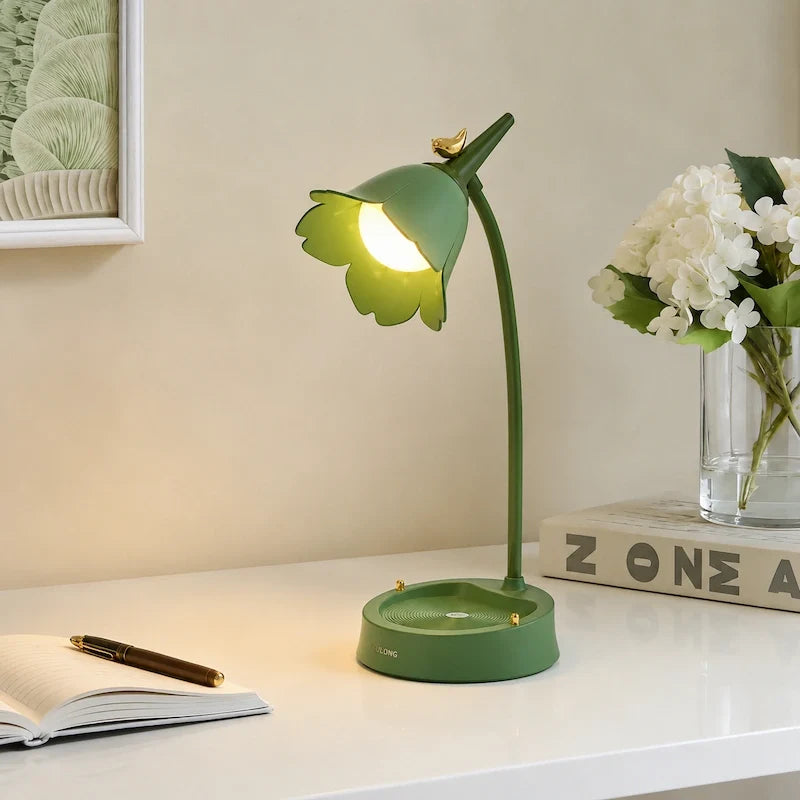 Petal Shade Desk Lamp with Bird Accent 10