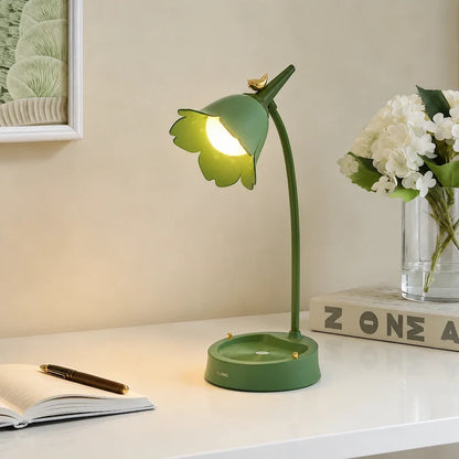 Petal Shade Desk Lamp with Bird Accent 10