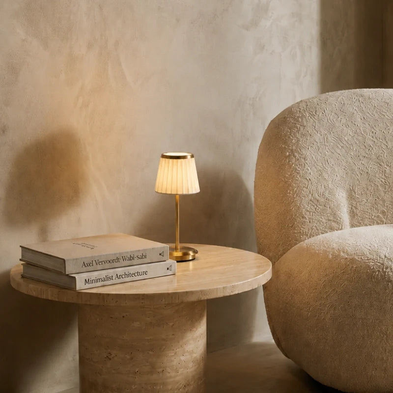 Pleated Shade Cordless Table Lamp 4